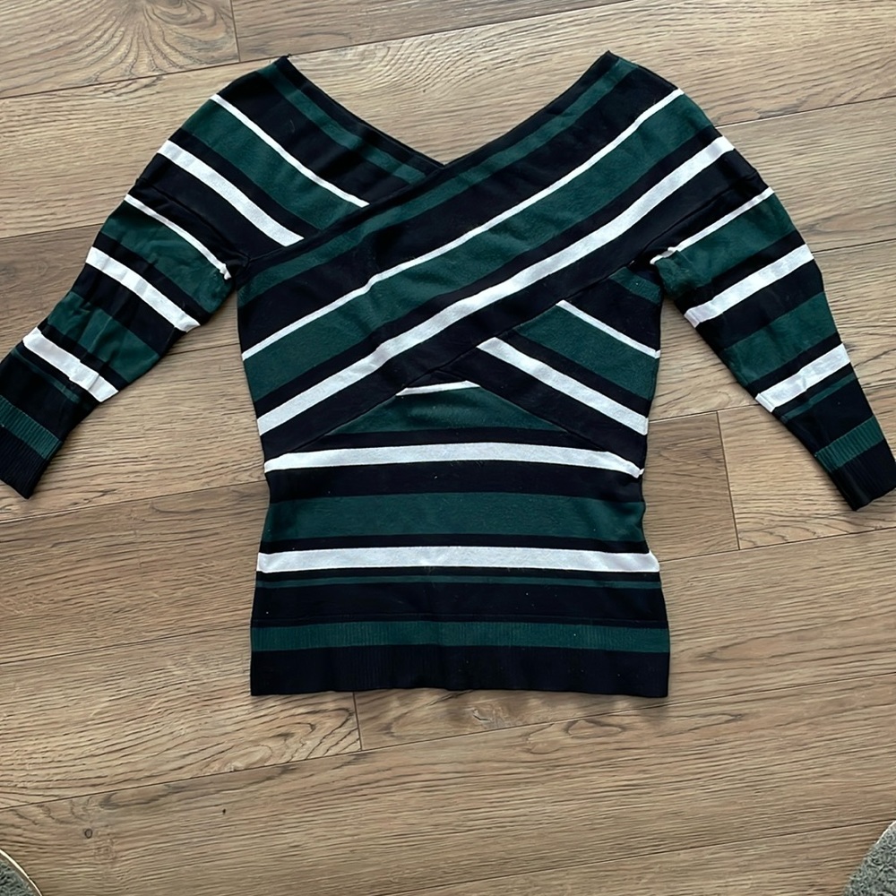 New York & co 7th avenue striped bandage sweater top